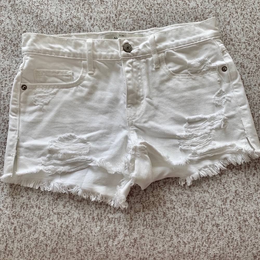 White Mid-rise Shorts